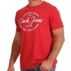 Cinch Men's Heather Red Tee