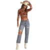 Rock & Roll Denim Womens Distressed Straight Crop -HORSE TACK Store 162524 default l