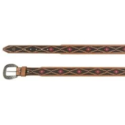Mens Red Dirt Hat Co Tapered Belt Tooled Southwest Pattern