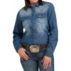 Cinch Women's Denim Long Sleeve Snap Shirt -HORSE TACK Store 163740 default l