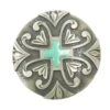 NRS Antique Silver Turquoise Cross 1 1/2 Inch Concho 1 NRS Antique Silver Turquoise Cross 1 1/2 Inch Concho -HORSE TACK Store 163817 default l
