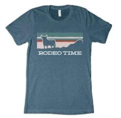 Dale Brisby Rodeo Time Sunset Teal Tee
