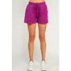 See And Be Seen N Womens Magenta Textured Shorts