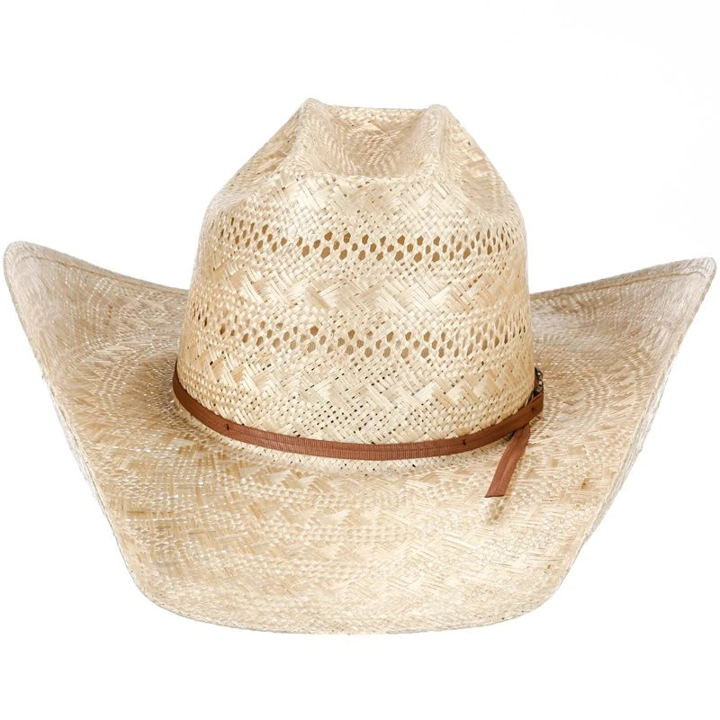 American Hats Sisal Vented Open Crown 4-1/4in. Brim Straw Cowboy Hat 4 American Hats Sisal Vented Open Crown 4-1/4in. Brim Straw Cowboy Hat - Image 2