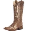 Circle G Women's Brown And Beige Cross Embroidered Cowgirl Boots 2 Circle G Women's Brown And Beige Cross Embroidered Cowgirl Boots -HORSE TACK Store 19992 default l