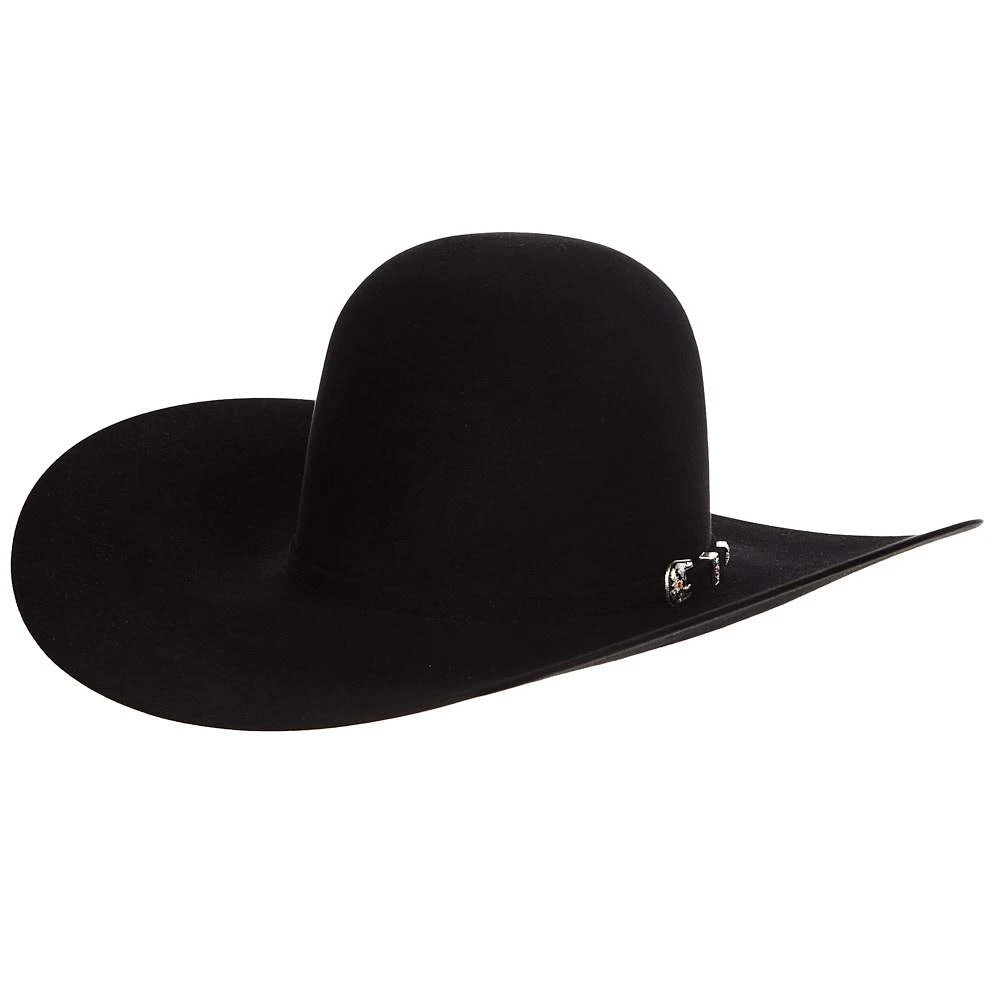 American Hats 20X Black Self Band Open Crown 5in. Brim Felt Cowboy Hat 6 American Hats 20X Black Self Band Open Crown 5in. Brim Felt Cowboy Hat - Image 4