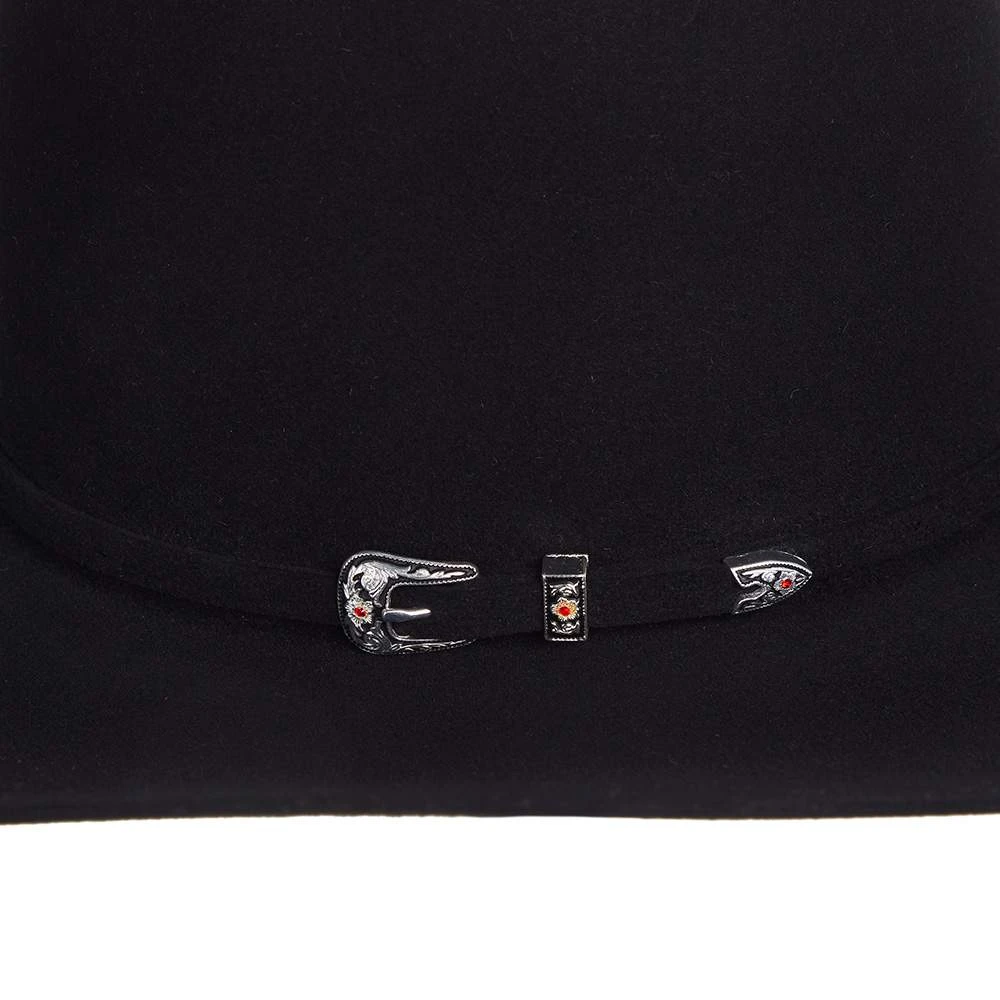 American Hats 20X Black Self Band Open Crown 5in. Brim Felt Cowboy Hat 7 American Hats 20X Black Self Band Open Crown 5in. Brim Felt Cowboy Hat - Image 5