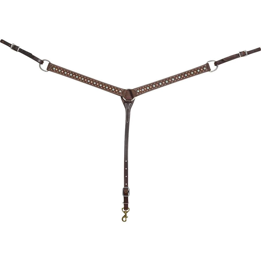 Martin Saddlery Roughout Leather 1 /2 Inch Breast Collar W/Floral Dots 3 Martin Saddlery Roughout Leather 1 /2 Inch Breast Collar W/Floral Dots