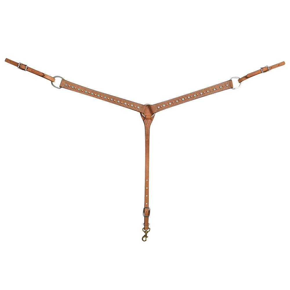 Martin Saddlery Roughout Leather 1 /2 Inch Breast Collar W/Floral Dots 5 Martin Saddlery Roughout Leather 1 /2 Inch Breast Collar W/Floral Dots - Image 3