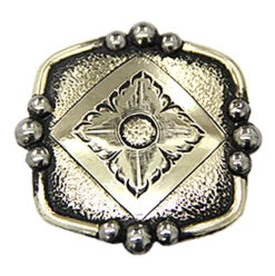 NRS Antique Silver Diamond Flower Saddle Concho Set