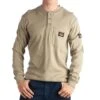 Rasco Fr Men's Khaki Flame Resistant FR Henley Shirt