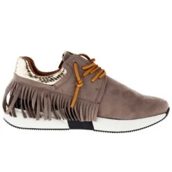 Shu Shop Ladies Taupe Suede Pepa Fringe Tennis Shoe -HORSE TACK Store 258 05