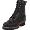 Chippewa Footwear Men's Black Steel Toe Logger Lace Up Boot