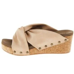 Corkys Footwear Women`s Corky's Cheerful Tan Wedge -HORSE TACK Store 30 5394 TAN 03