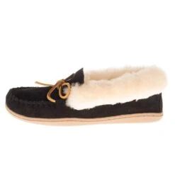 Minnetonka Ladies Alpine Sheepskin Black Moccasin -HORSE TACK Store 3370 2