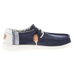 Heydude Men's Hey Dude Wally Linen Natural Navy Shoe -HORSE TACK Store 40015 410 05