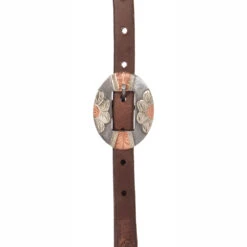 Nrs Tack 5/8in. Oiled Browband Headstall With Floral Cart Buckles -HORSE TACK Store 410 DoubleFlower