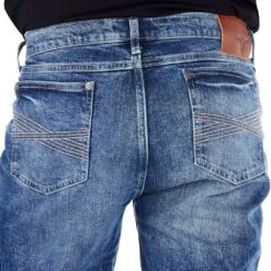 Men's Wrangler 44 Slim Straight Shore Wash Jeans -HORSE TACK Store 44MWXSH 4