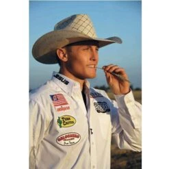 American Hats 5050 Sand Patchwork 4 1/4in Brim Open Crown Straw Cowboy Hat -HORSE TACK Store 5050S2CCHOC42 style 20shot