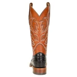 Justin Boots Men's Pascoe Black Full Quill Ostrich 13in. Rebel Suntan Top Cowboy Boots -HORSE TACK Store 8097 3