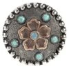Augus Silversmiths Llc Copper Flower With Turquoise Stone And Crystal 1 1/2 Inch Concho -HORSE TACK Store 82512 default l
