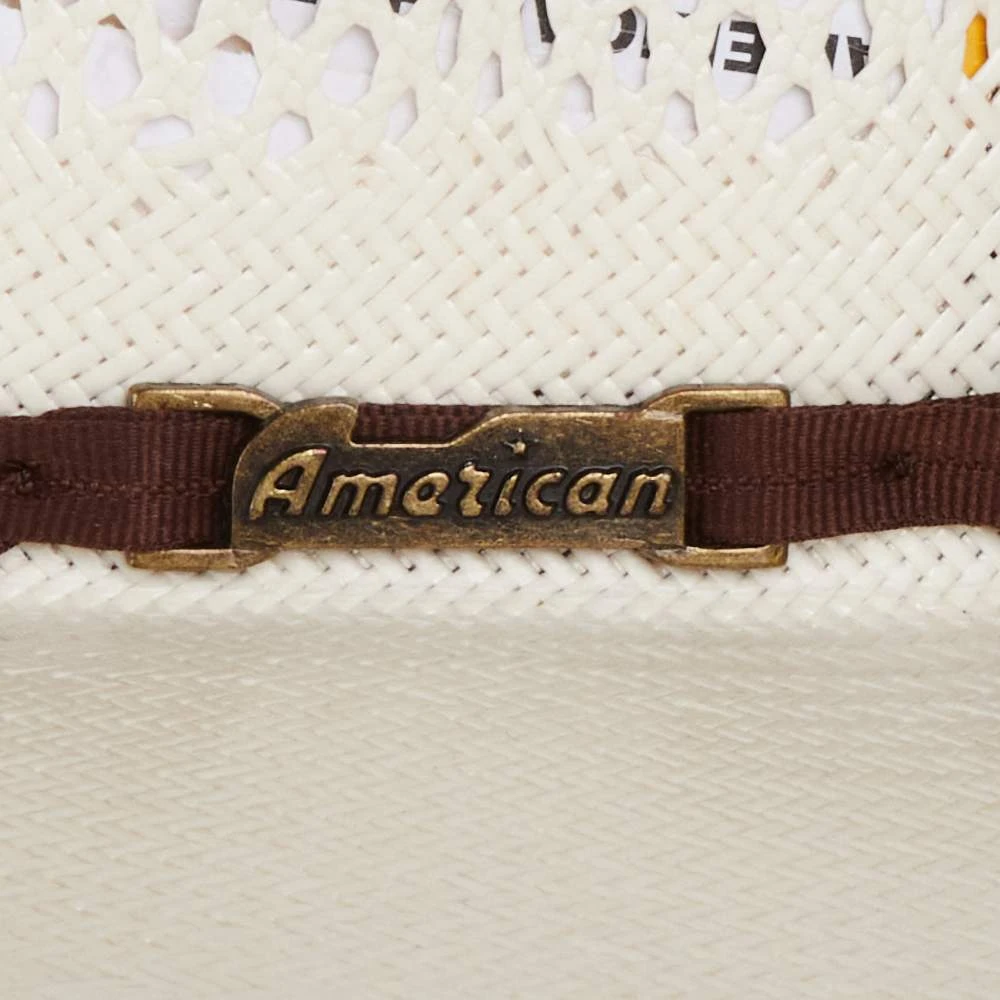 American Hats AHC 8300 Fancy Vent Ivory 4 1/4in. Brim Round Oval Open Crown Cowboy Hat 4 American Hats AHC 8300 Fancy Vent Ivory 4 1/4in. Brim Round Oval Open Crown Cowboy Hat - Image 2