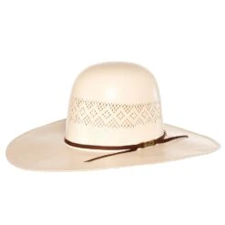 American Hats Fancy Vent Ivory 4 1/4in. Brim Chocolate Cord Straw Hat -HORSE TACK Store 8300S2CCHOC42 41