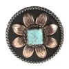 Augus Silversmiths Llc Copper Flower Turquoise Stone 1 1/2 Inch Concho -HORSE TACK Store 87465 default l