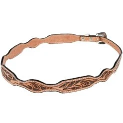 Austin Accent Inc. Natural Leather Scroll W/Buckle Hat Band