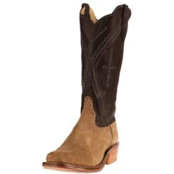 Men's NRS Ride Ready Rios Of Mercedes Tan Crazy Horse Roughout Chocolate Remuda Top Boots -HORSE TACK Store 9053T