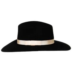 Women's M+F Black With Cream Band Fashion Hat -HORSE TACK Store 98T7890101 2