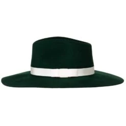 Women's M+F Green With White Band Fashion Hat -HORSE TACK Store 98T7890728 2