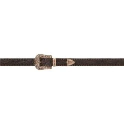 3-D Ladies 1 1/2in Brown Floral Belt With Bronze Studs -HORSE TACK Store A1034 alt1