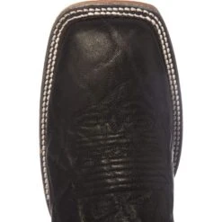 Men's Justin Bent Rail Black Wildebeest Cowboy Boots -HORSE TACK Store BR319 toe