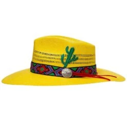 Charlie 1 Horse Mariachi Yellow 3 3/4in. Brim Straw Fashion Hat -HORSE TACK Store CSMRCI 3436YL 2