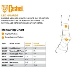 Cashel Company Crusader Fly Guard Horse Leg Boots -HORSE TACK Store Cashel Leg Guard Size Chart3