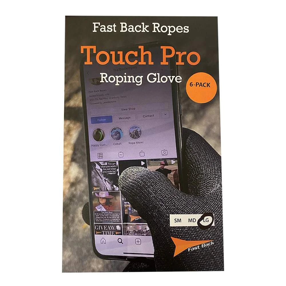 Fast Back Touch Pro Roping Glove 6 Pack 4 Fast Back Touch Pro Roping Glove 6 Pack - Image 2