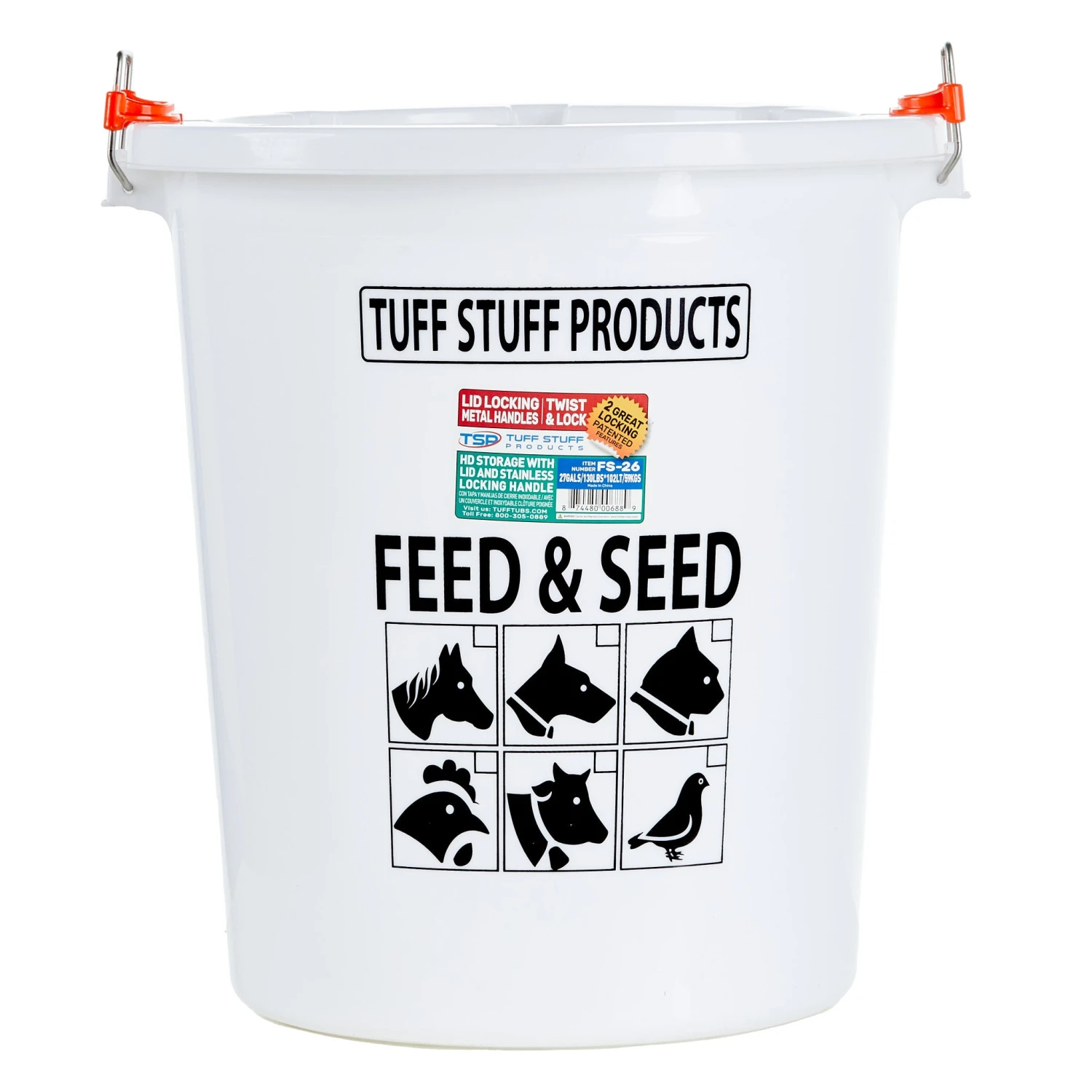 Tuff Stuff Products S HD Feed/Seed Storage 26.5 Gallon 4 Tuff Stuff Products S HD Feed/Seed Storage 26.5 Gallon - Image 2
