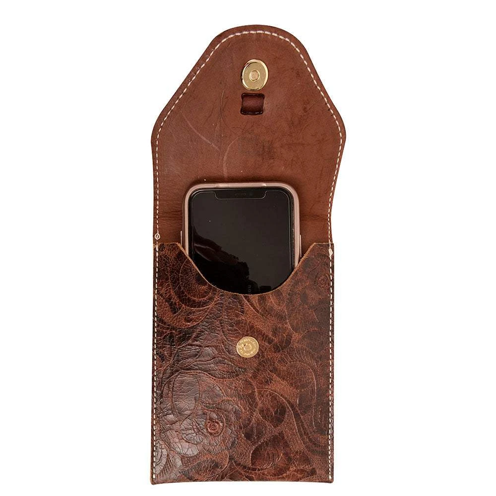 Martin Saddlery Floral Print Leather Smart Phone Holder 4 Martin Saddlery Floral Print Leather Smart Phone Holder - Image 2