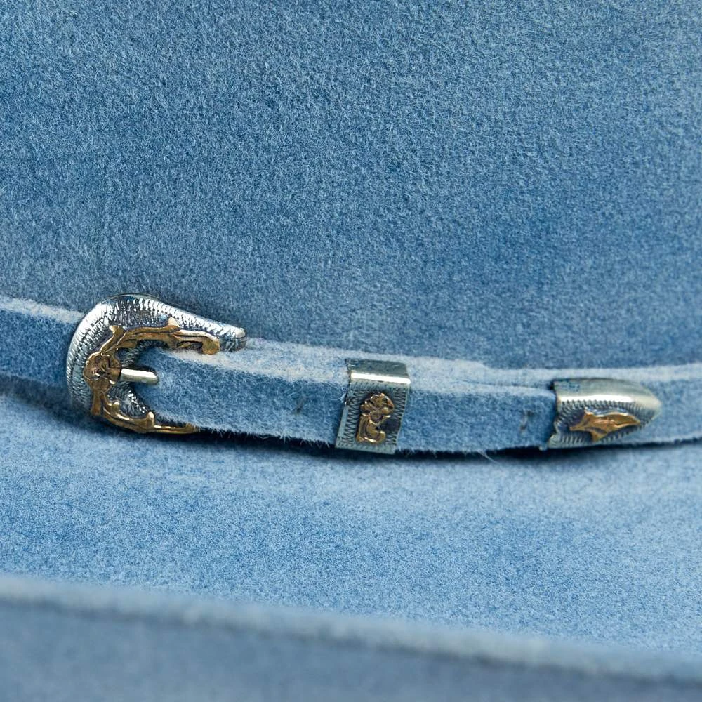 Jw Brooks Custom Hats 50X Robins Egg Smoke 4 1/4in. Brim Felt Cowboy Hat 5 Jw Brooks Custom Hats 50X Robins Egg Smoke 4 1/4in. Brim Felt Cowboy Hat - Image 3