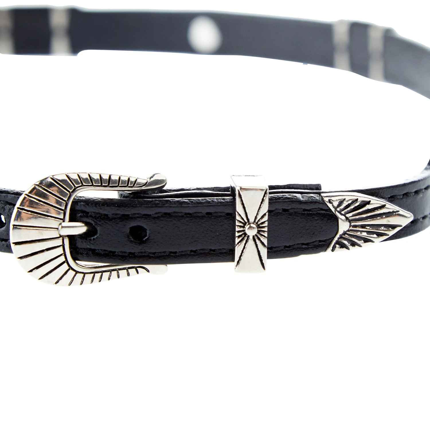 Austin Accent Inc. Black Leather Hat Band With Tbird And Turquoise Accent 5 Austin Accent Inc. Black Leather Hat Band With Tbird And Turquoise Accent - Image 3