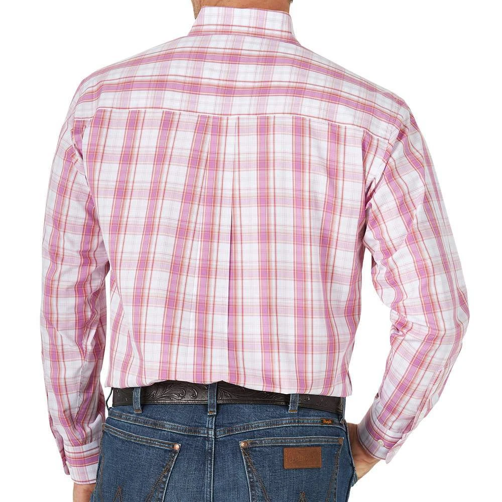 Wrangler Classic White/Purple Plaid Shirt 4 Wrangler Classic White/Purple Plaid Shirt - Image 2