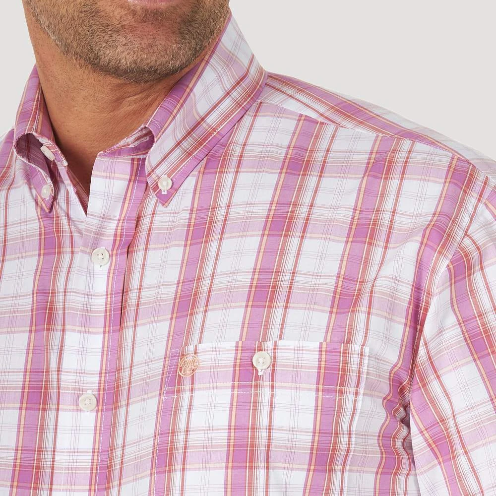 Wrangler Classic White/Purple Plaid Shirt 5 Wrangler Classic White/Purple Plaid Shirt - Image 3