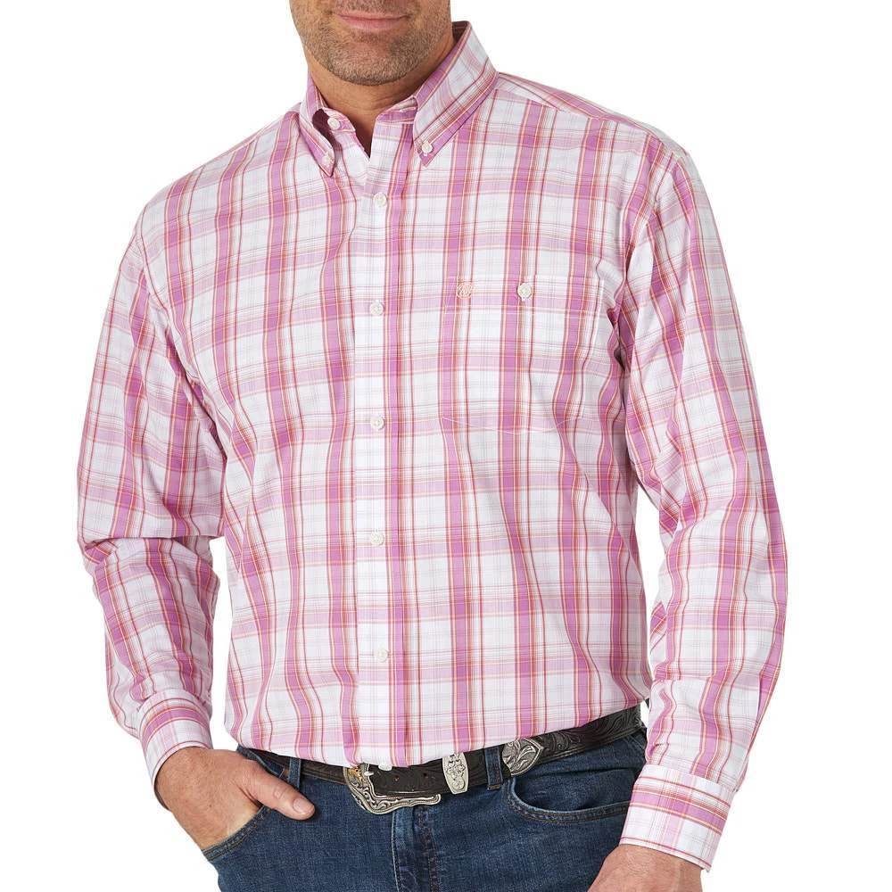 Wrangler Classic White/Purple Plaid Shirt 6 Wrangler Classic White/Purple Plaid Shirt - Image 4