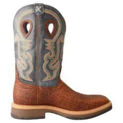 Men`s Twisted X Distressed Saddled 12in. Peacock Top Square Toe Cowboy Boot -HORSE TACK Store MHM0022 4