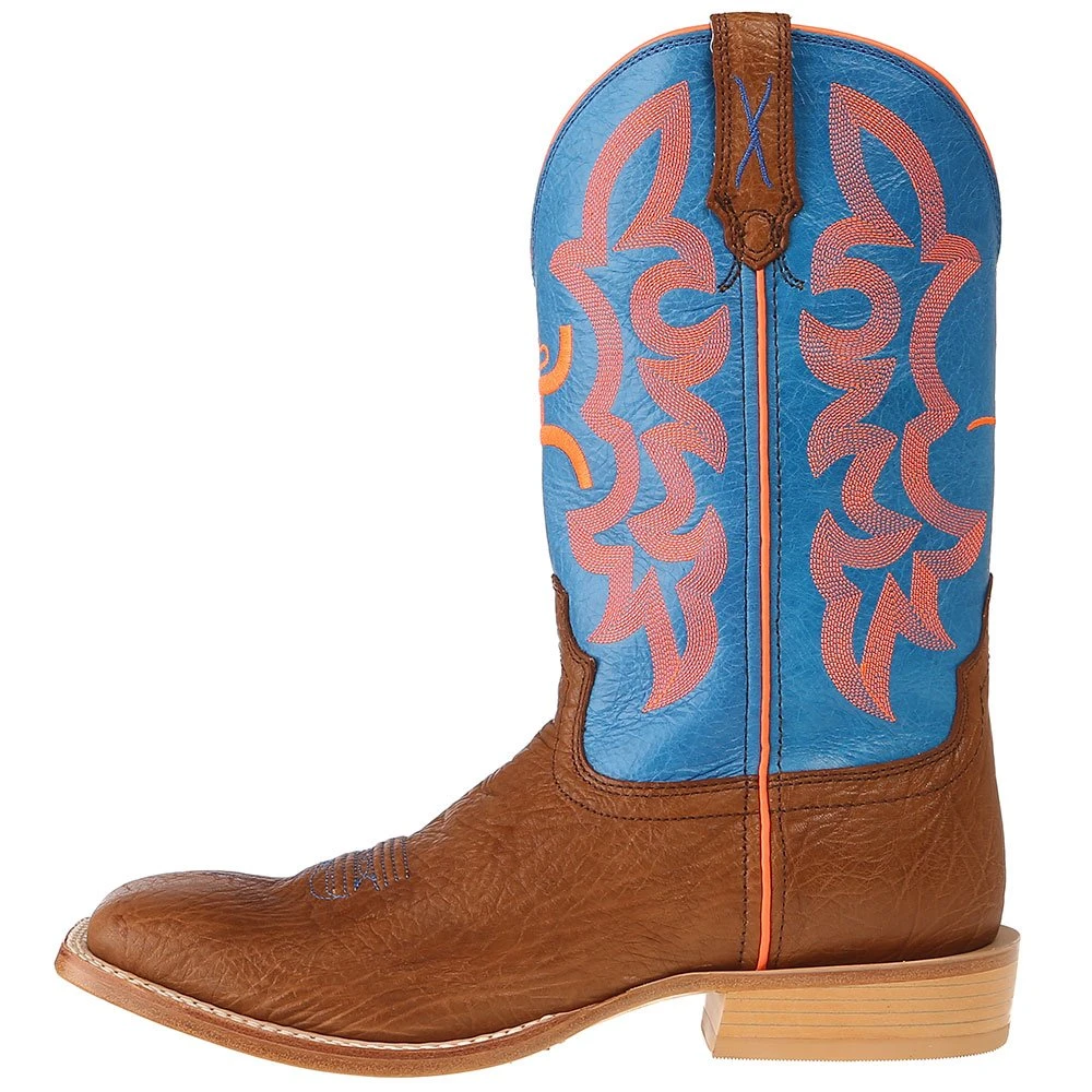 Twisted X Men's Hooey By Cognac Bullhide 12in. Neon Blue Top Cowboy Boots 5 Twisted X Men's Hooey By Cognac Bullhide 12in. Neon Blue Top Cowboy Boots - Image 3