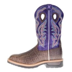 Twisted X Men's Brown Elephant Print 12in. Purple Alloy Toe Work Boots -HORSE TACK Store MLCA006 2