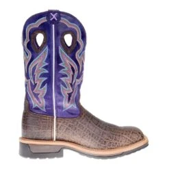 Twisted X Men's Brown Elephant Print 12in. Purple Alloy Toe Work Boots -HORSE TACK Store MLCA006 4