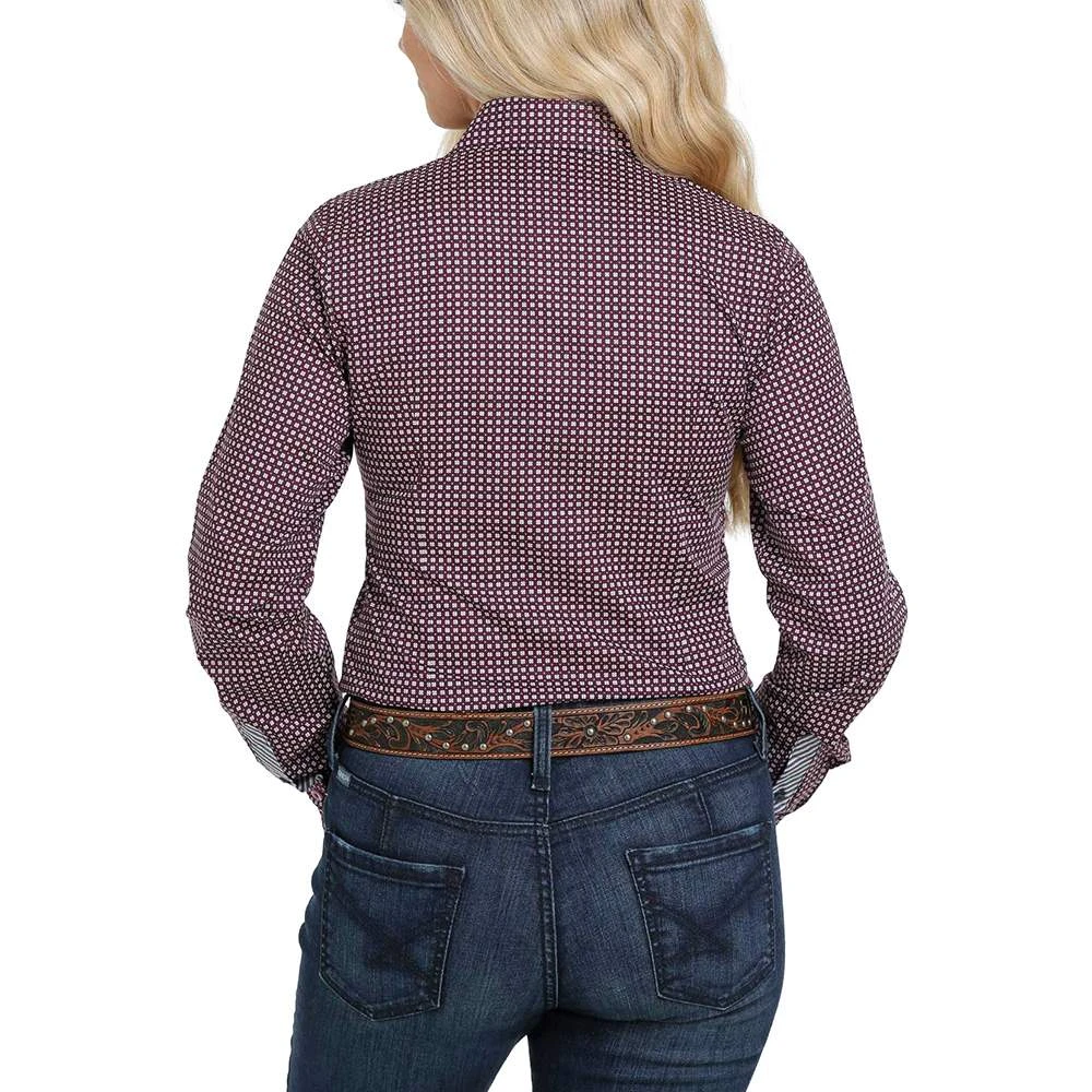 Cinch Women's Purple Geo Print Long Sleeve Button Down Shirt 4 Cinch Women's Purple Geo Print Long Sleeve Button Down Shirt - Image 2