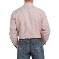 Cinch Men's Pink Striped Tencel Buttondown -HORSE TACK Store MTW1105355 3